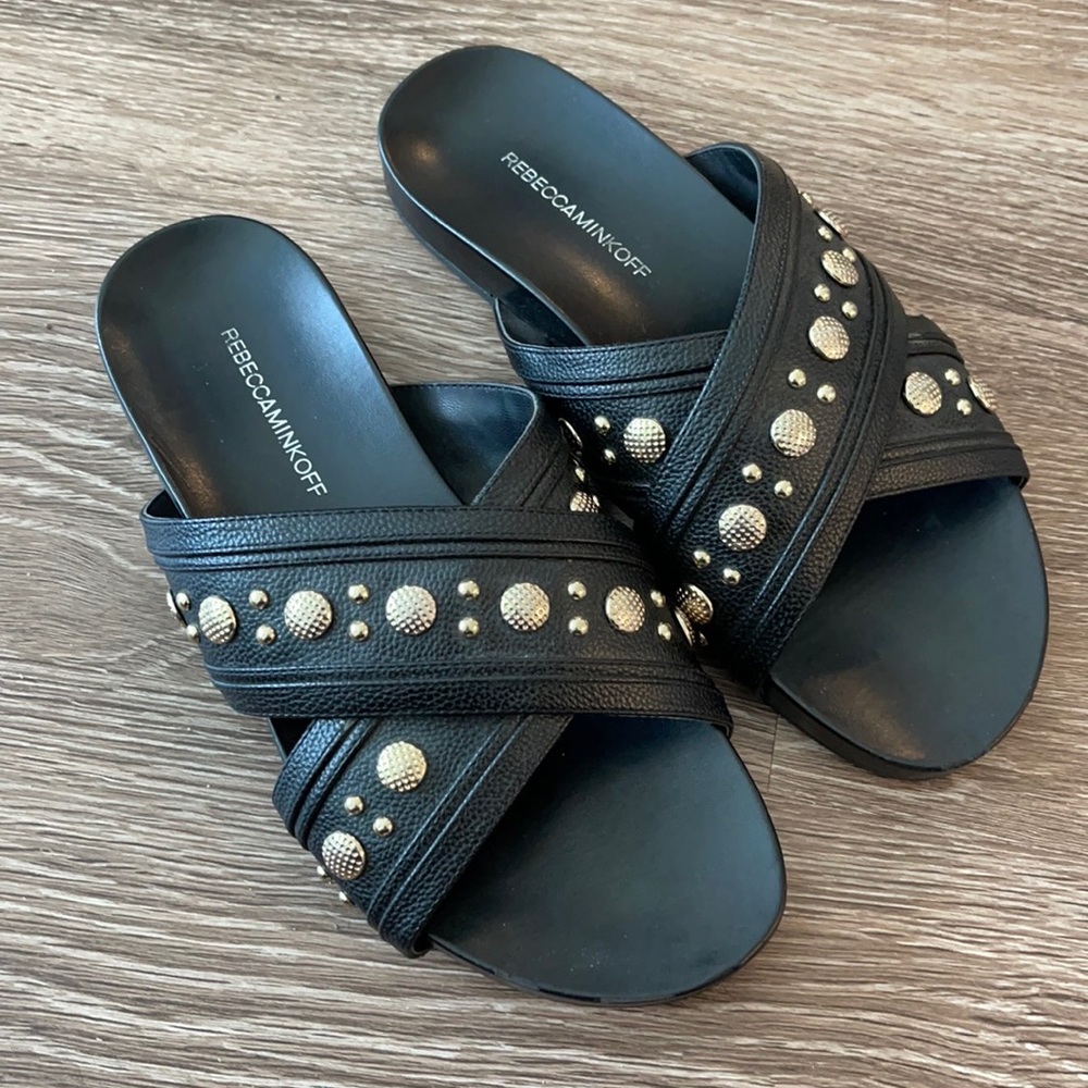 Rebecca Minkoff Black Studded Sandals